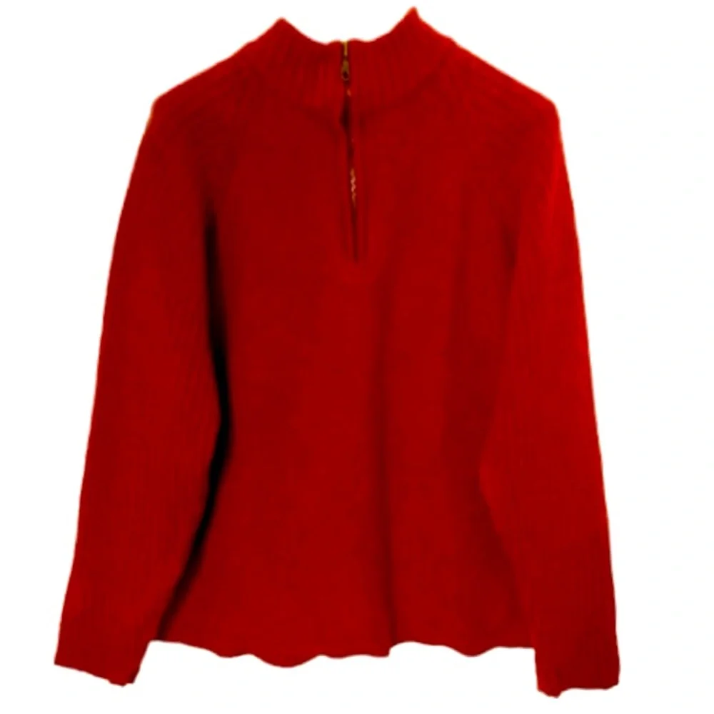 Patagonia Mock Half Zipper 💯 Wool  Knit Unisex Sweater Size L - Picture 2 of 14